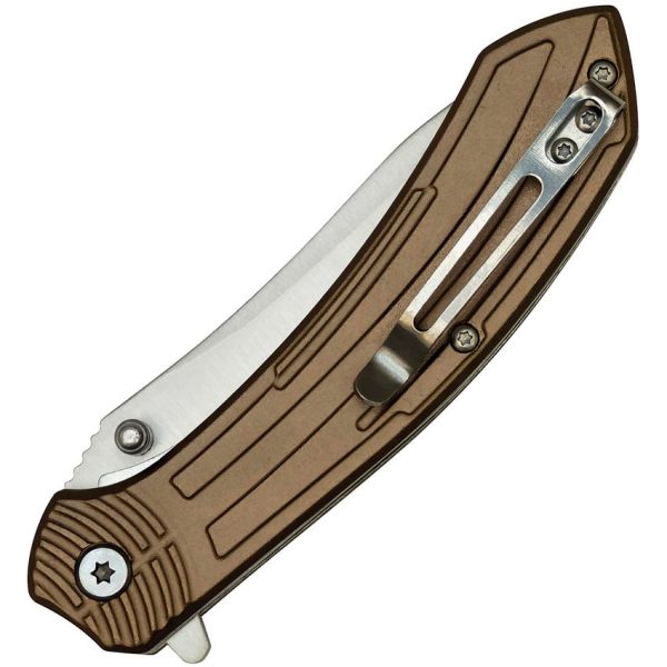 Mtech MTA1201 Linerlock Assisted Opening - Tan Aluminum