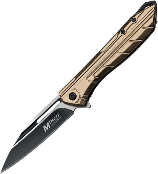 Mtech Linerlock A/O Wharncliffe Tan Assisted Knife