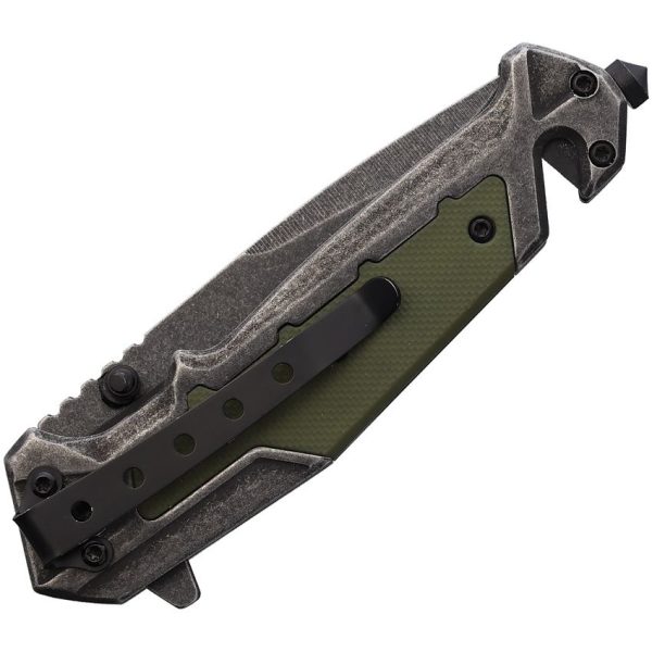 Mtech Linerlock A/O Drop Point Green G10 Utility