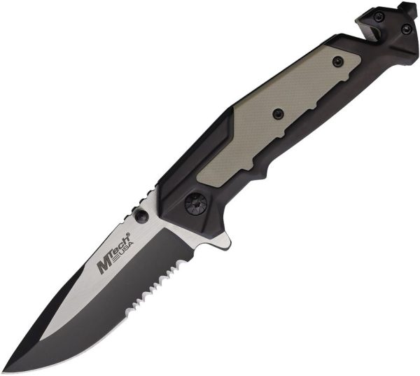 Mtech Linerlock A/O Drop Point Tan G10 Utility
