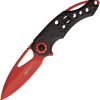Mtech Linerlock A/O Drop Point Black Red Blade