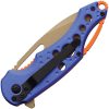 Mtech Linerlock A/O Drop Point Blue Gold Blade