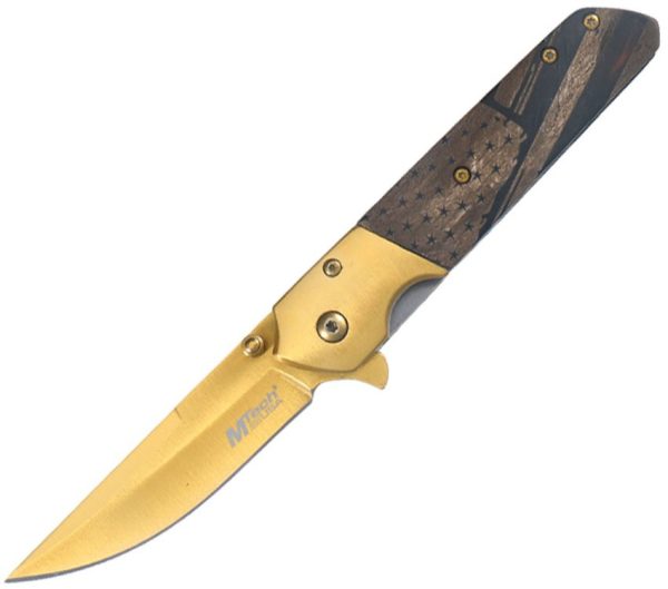 Mtech MTA2004BG Linerlock Assisted - Gold TiNi