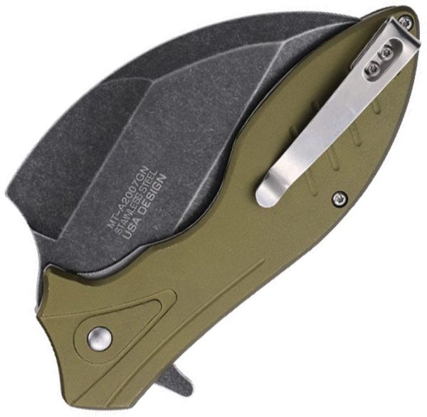 Mtech Linerlock A/O Assisted Opening Green Aluminum