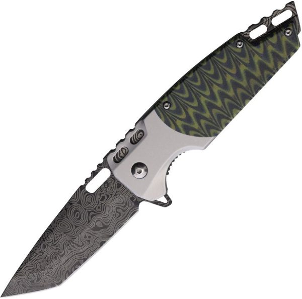 Mtech Linerlock A/O Assisted Tanto Damascus Green
