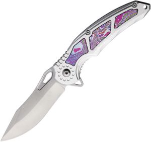 Mtech Linerlock A/O Purple Carbon Fiber Drop Point