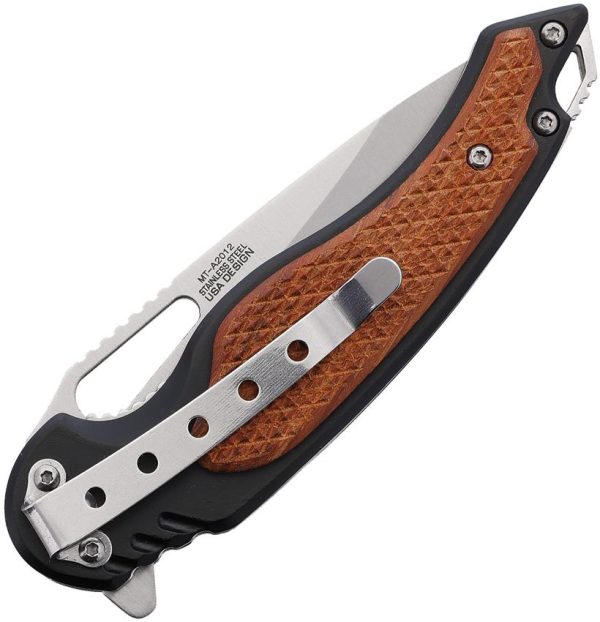 Mtech Linerlock A/O Dark Brown Wood Onlay