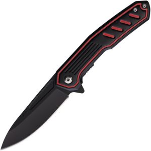 Mtech MTA2014BR Linerlock Assisted Drop Point - Black/Red