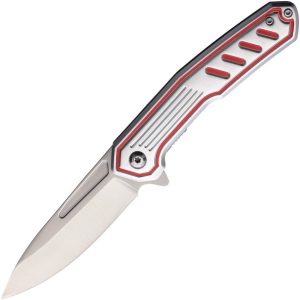Mtech MTA2014SR Linerlock Assisted Drop Point - Gray/Red
