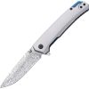 Mtech Linerlock A/O Gray Damascus Drop Point Knife