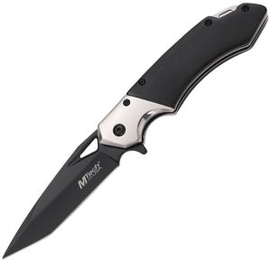 Mtech Linerlock A/O Black Tanto Wood Handle Knife