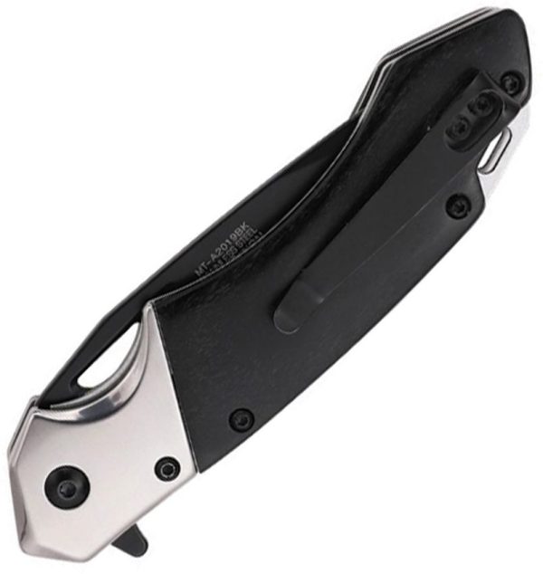Mtech Linerlock A/O Black Tanto Wood Handle Knife