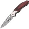Mtech Linerlock A/O Brown Wood Damascus Tanto Knife