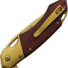 Mtech Linerlock A/O Gold Tanto Wood Handle Knife