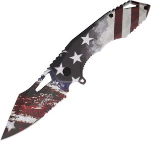 Mtech Flag Linerlock A/O Assisted Folding Knife