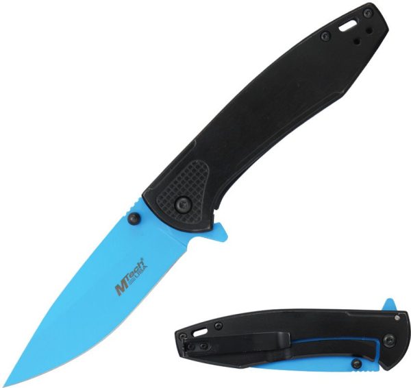 Mtech Framelock A/O Blue Electroplated Blade