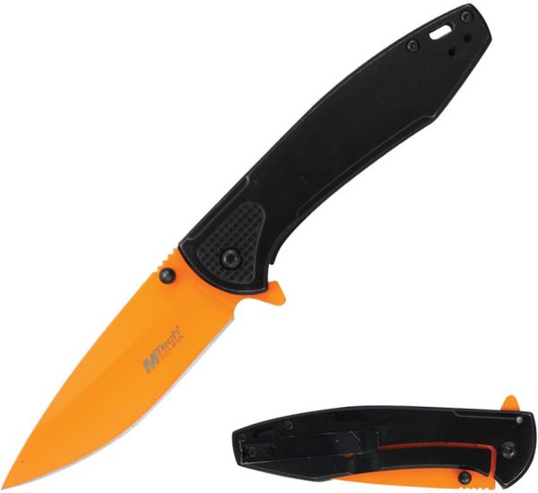 Mtech Framelock A/O Orange Electroplated Blade