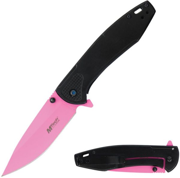Mtech Framelock A/O Pink Electroplated Blade