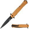 Mtech Linerlock A/O Assisted Folding Knife - Tan Aluminum
