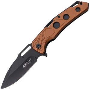 Mtech Linerlock A/O Drop Point - Brown Aluminum