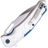 Mtech Linerlock A/O Drop Point - Silver/Blue Satin