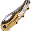 Mtech Linerlock A/O Clip Point - Gold TiNi Stainless