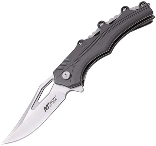 Mtech Linerlock A/O Clip Point - Gray TiNi Stainless