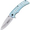 Mtech MTA2030 Linerlock Drop Point Blue Aluminum