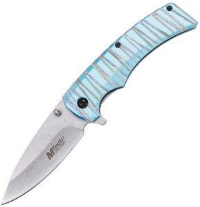 Mtech MTA2030 Linerlock Drop Point Blue Aluminum
