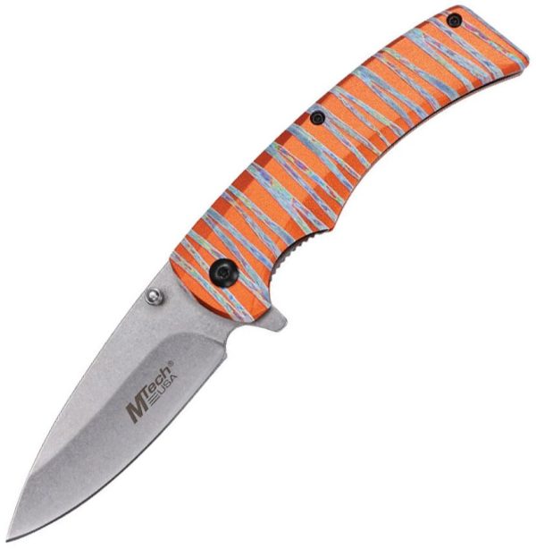 Mtech MTA2030 Linerlock Drop Point Orange Aluminum