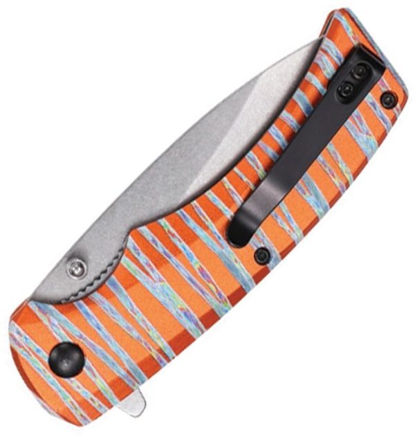 Mtech MTA2030 Linerlock Drop Point Orange Aluminum