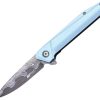 Mtech MTA2031 Linerlock Damascus Drop Point Blue
