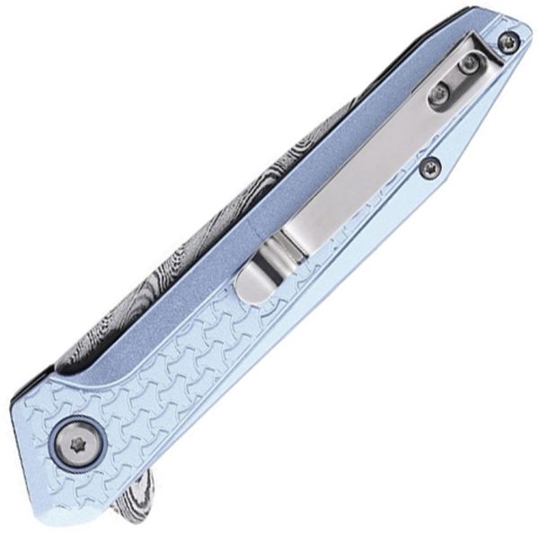 Mtech Linerlock A/O Gray Damascus Drop Point Knife