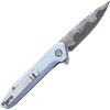Mtech Linerlock A/O Gray Damascus Drop Point Knife