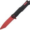 Mtech Linerlock A/O Red/Black Tanto Glass Breaker