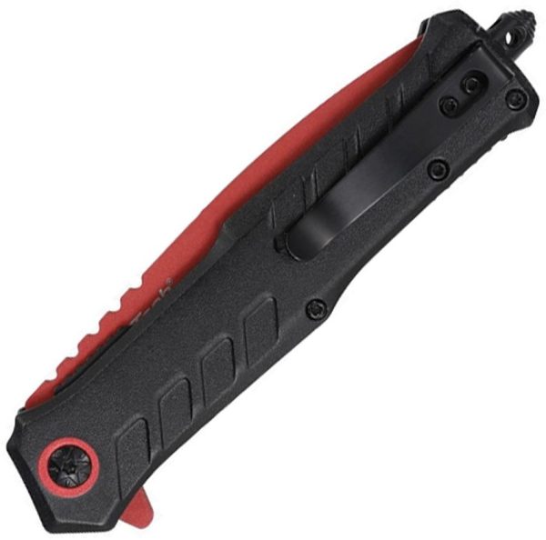 Mtech Linerlock A/O Red/Black Tanto Glass Breaker