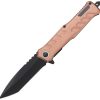 Mtech Linerlock A/O Tan Tanto Glass Breaker Knife