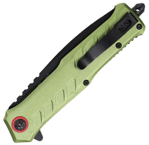 Mtech Linerlock A/O Green Tanto Glass Breaker
