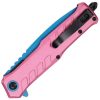 Mtech Linerlock A/O Pink/Blue Tanto Glass Breaker