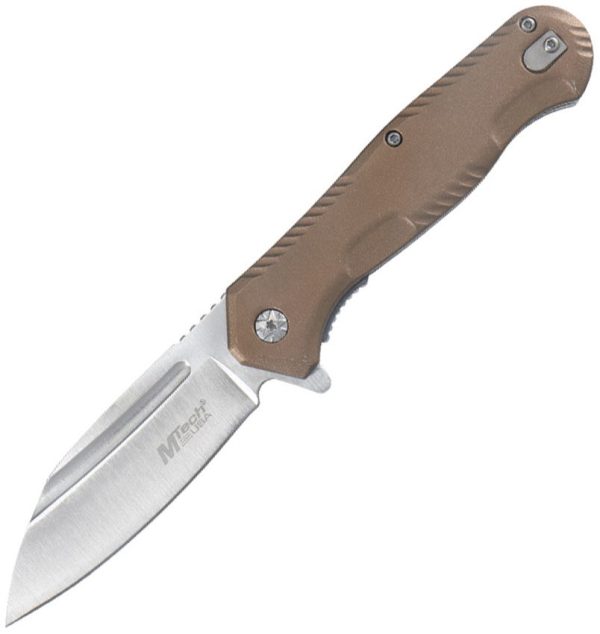 Mtech Linerlock A/O Brown Aluminum EDC Knife