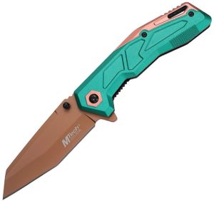 Mtech Linerlock A/O Green Tanto TiNi Coated