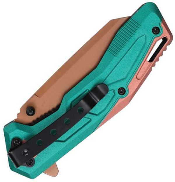 Mtech Linerlock A/O Green Tanto TiNi Coated