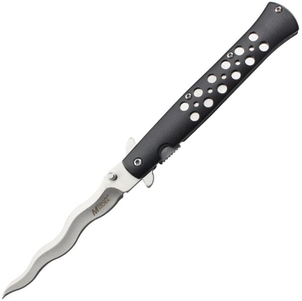 Mtech Linerlock A/O Black Wavy Blade
