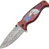 Mtech Linerlock A/O Eagle Brown Wood Damascus Blade