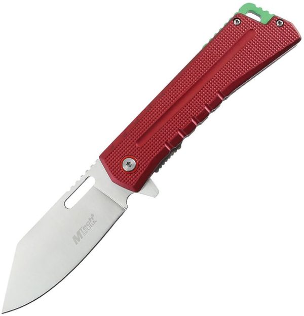 Mtech Linerlock A/O Clip Point Red Aluminum