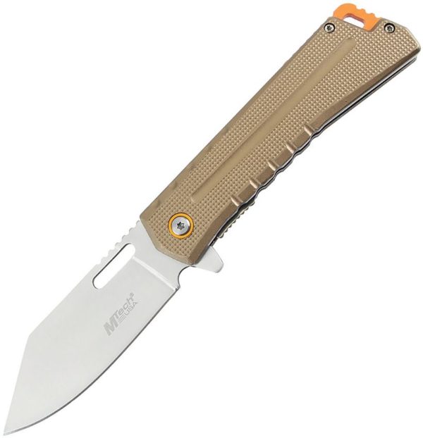 Mtech Linerlock A/O Clip Point Tan Aluminum