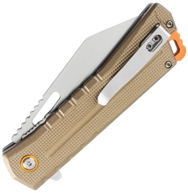 Mtech Linerlock A/O Clip Point Tan Aluminum