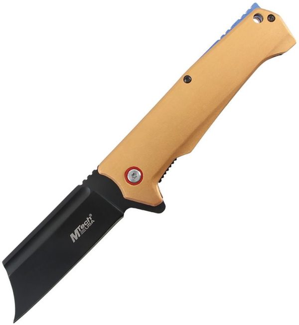 Mtech Linerlock A/O Cleaver Tan Aluminum