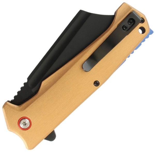 Mtech Linerlock A/O Cleaver Tan Aluminum