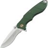Mtech Linerlock A/O Green Serrated Satin Blade